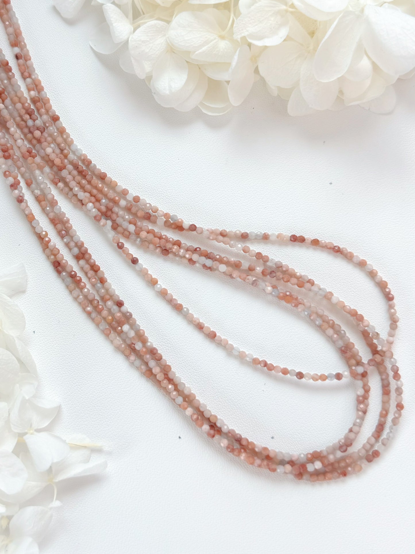 2mm Pink Aventurine Necklace 粉東陵玉切割項鍊