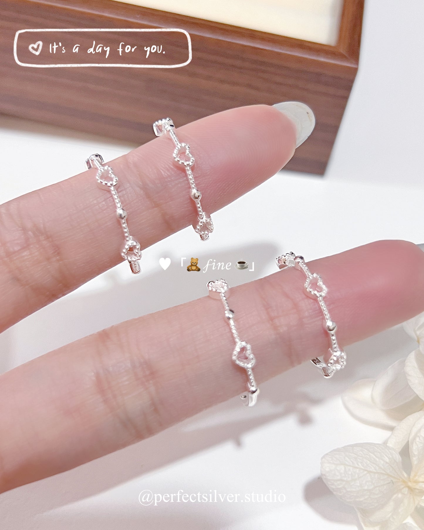Mini Heart S925 Ring | 小愛心滿天星S925銀戒指
