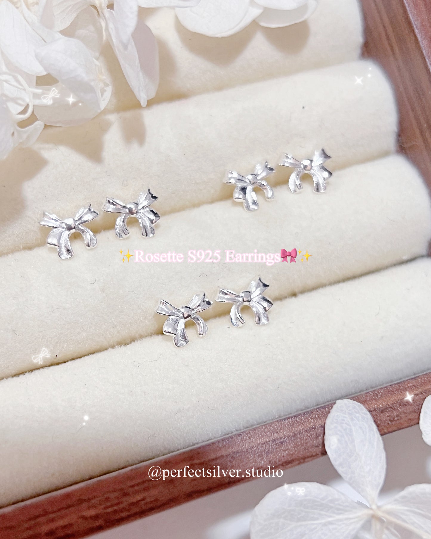 Rosette S925 Earrings | 韓系蝴蝶結🎀耳釘