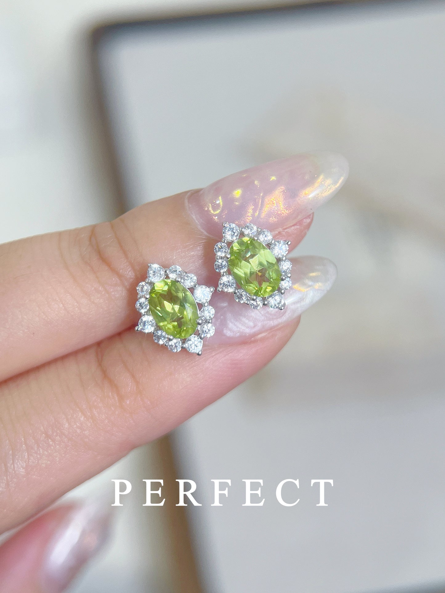 ✨Peridot S925 Earring｜橄欖石耳釘✨