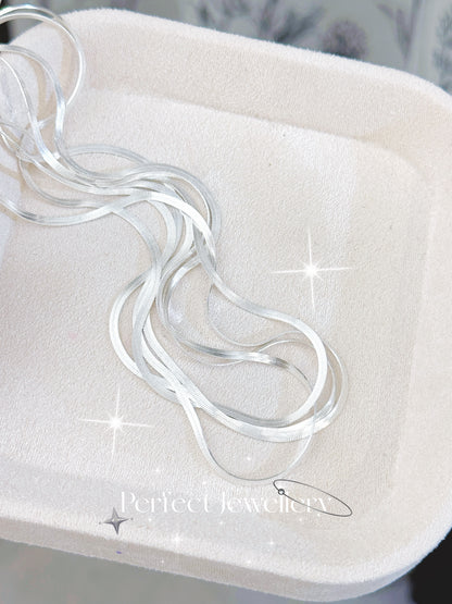 Silver S925 Necklace | 銀白軟糯蛇骨S925項鍊
