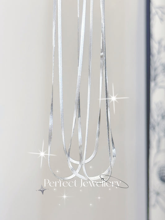 Silver S925 Necklace | 銀白軟糯蛇骨S925項鍊