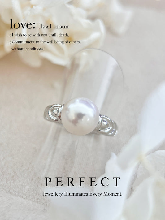 9.5mm Freshwater Pearl S925 Ring | 淡水珍珠粗版麻花戒指