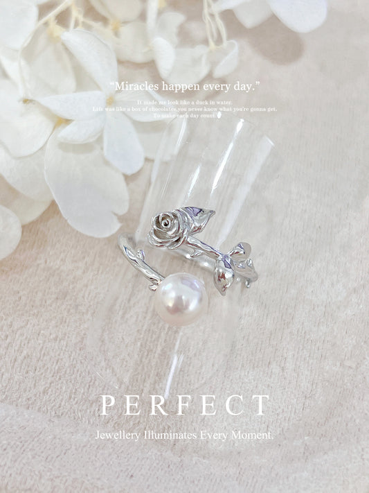 6.7mm Freshwater Pearl Rosy S925 Ring | 淡水珍珠玫瑰戒指