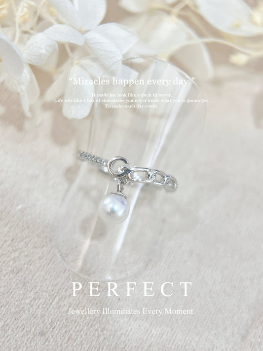 5.3mm Freshwater Pearl S925 Ring |淡水珍珠靈動不對稱戒指