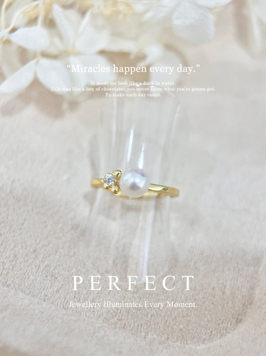5.5-6mm Japanese Akoya Nabi S925 Ring |日本Akoya珍珠蝴蝶戒指