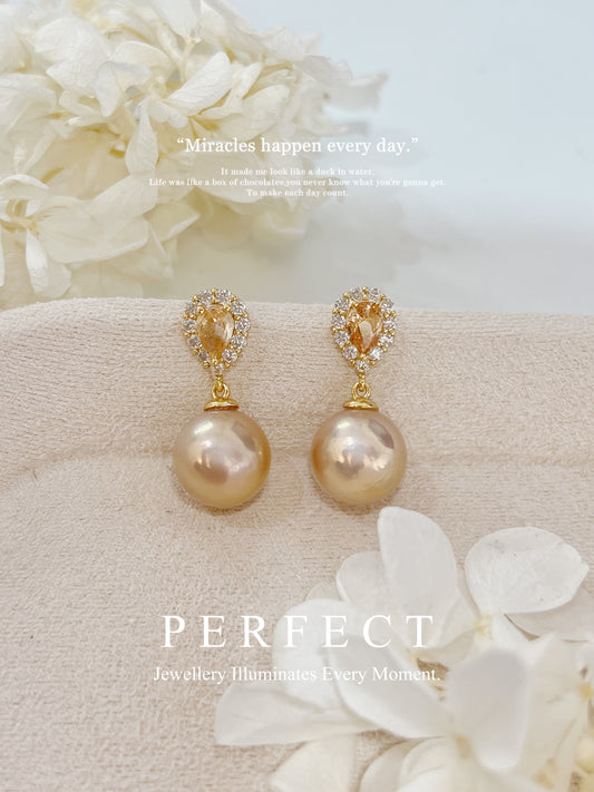 10.8mm Freshwater Pearl S925 Earrings |怪色橙🍊淡水珍珠耳釘