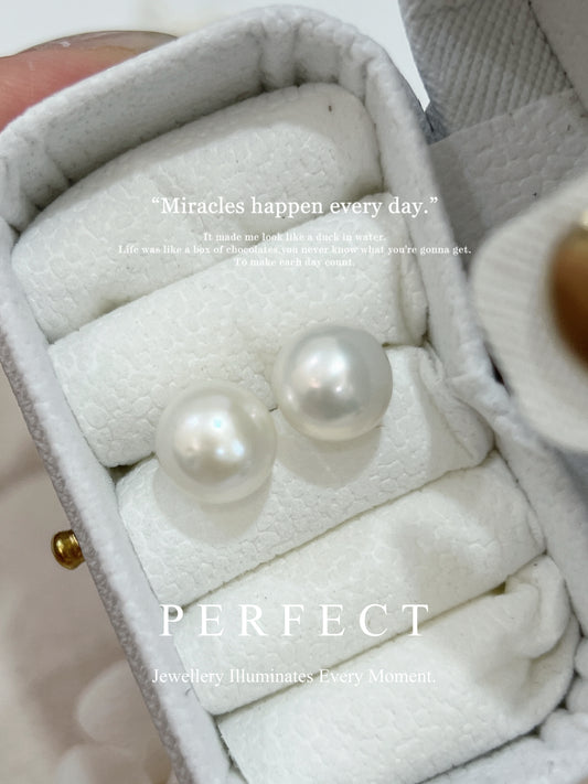 9-9.5mm Freshwater Pearl S925 Earrings | 淡水圓珠耳釘