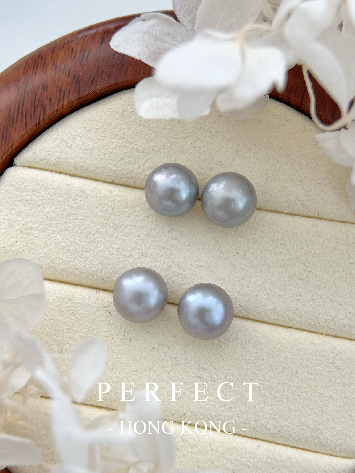 Grey Freshwater Pearl S925 Earrings ｜淡水灰珠耳釘