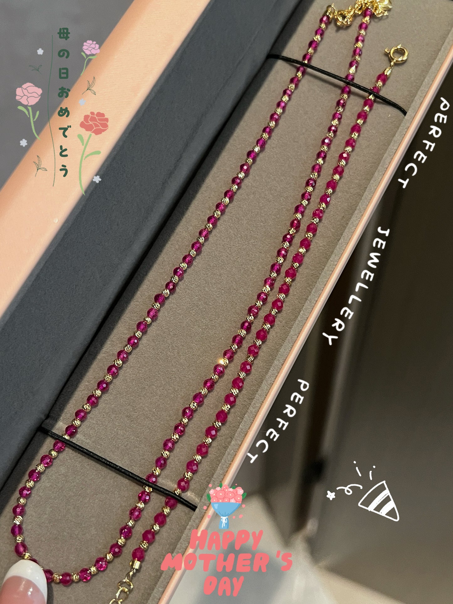 Mother's Day Gift必選✨紅剛玉頸鏈手鍊套裝