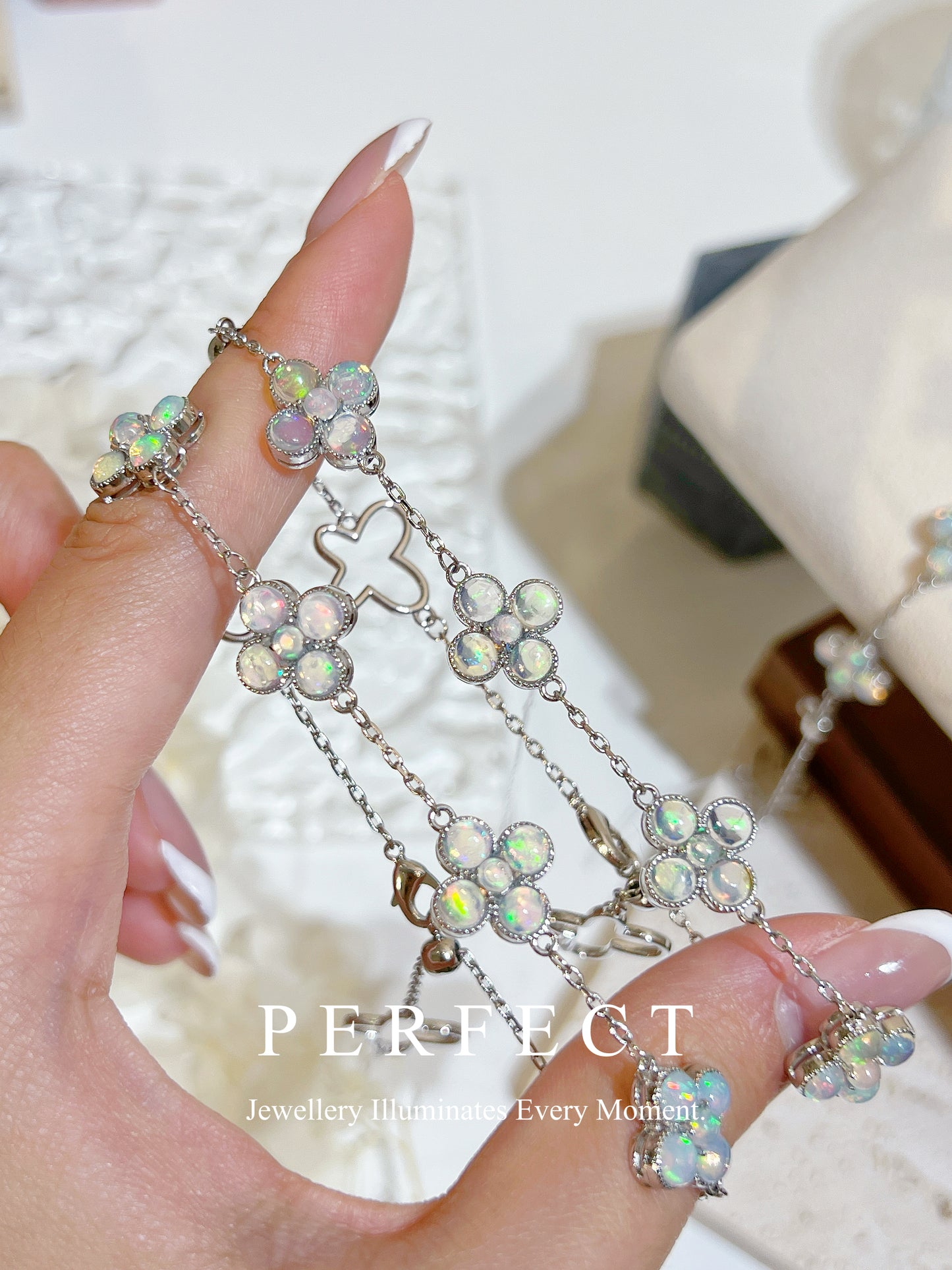 ✨Opal🌈 Clover Brass Bracelet |天然澳寶四葉草🍀手鏈✨