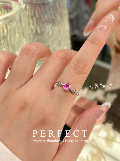 ✨0.5ct Hot Pink Sapphire S925 Ring｜熱粉藍寶戒指✨🩷