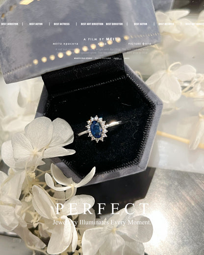 0.65ct Blue Sapphire S925 Ring | 藍寶石戴妃款戒指