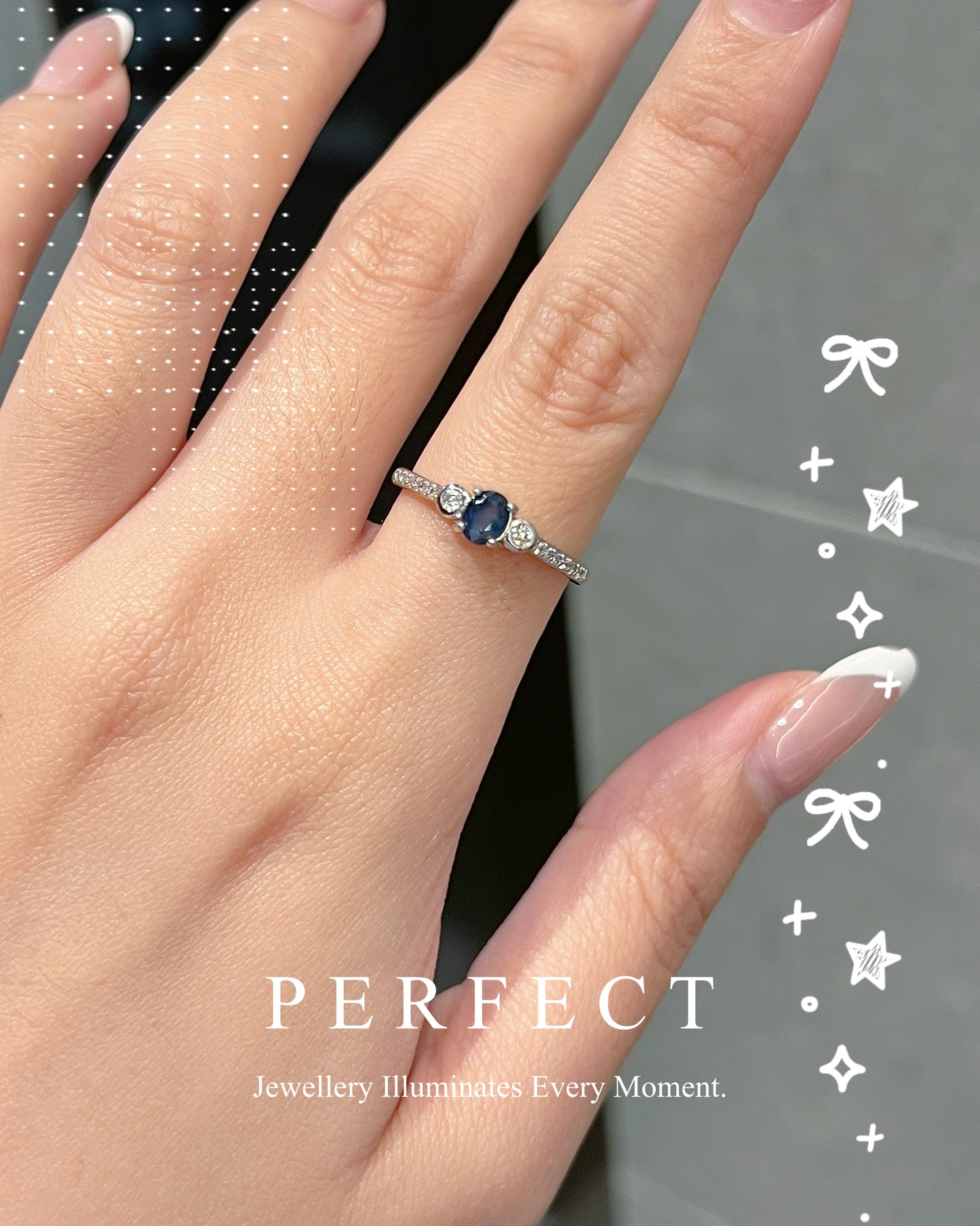 0.35ct Blue Sapphire S925 Ring