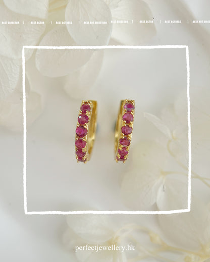 1ct Ruby S925 Ear Hoop | 紅寶石耳圈