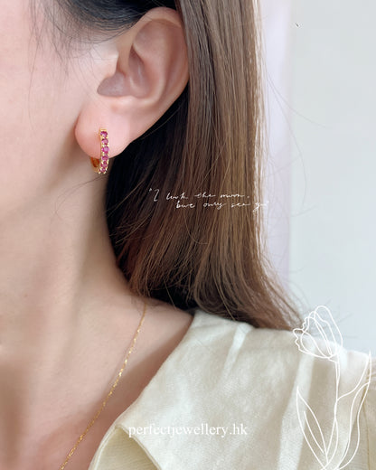 1ct Ruby S925 Ear Hoop | 紅寶石耳圈