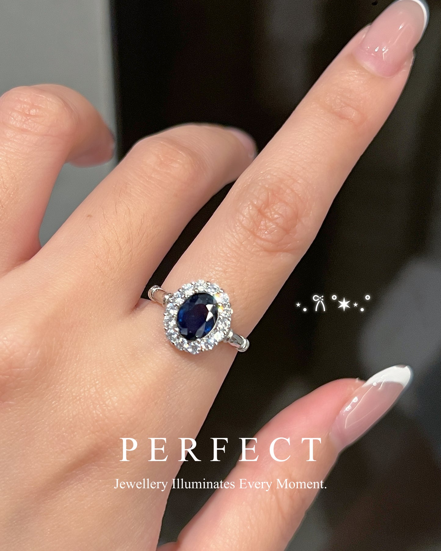 1.7ct Blue Sapphire S925 Ring | 藍寶石經典圍鑲戒指