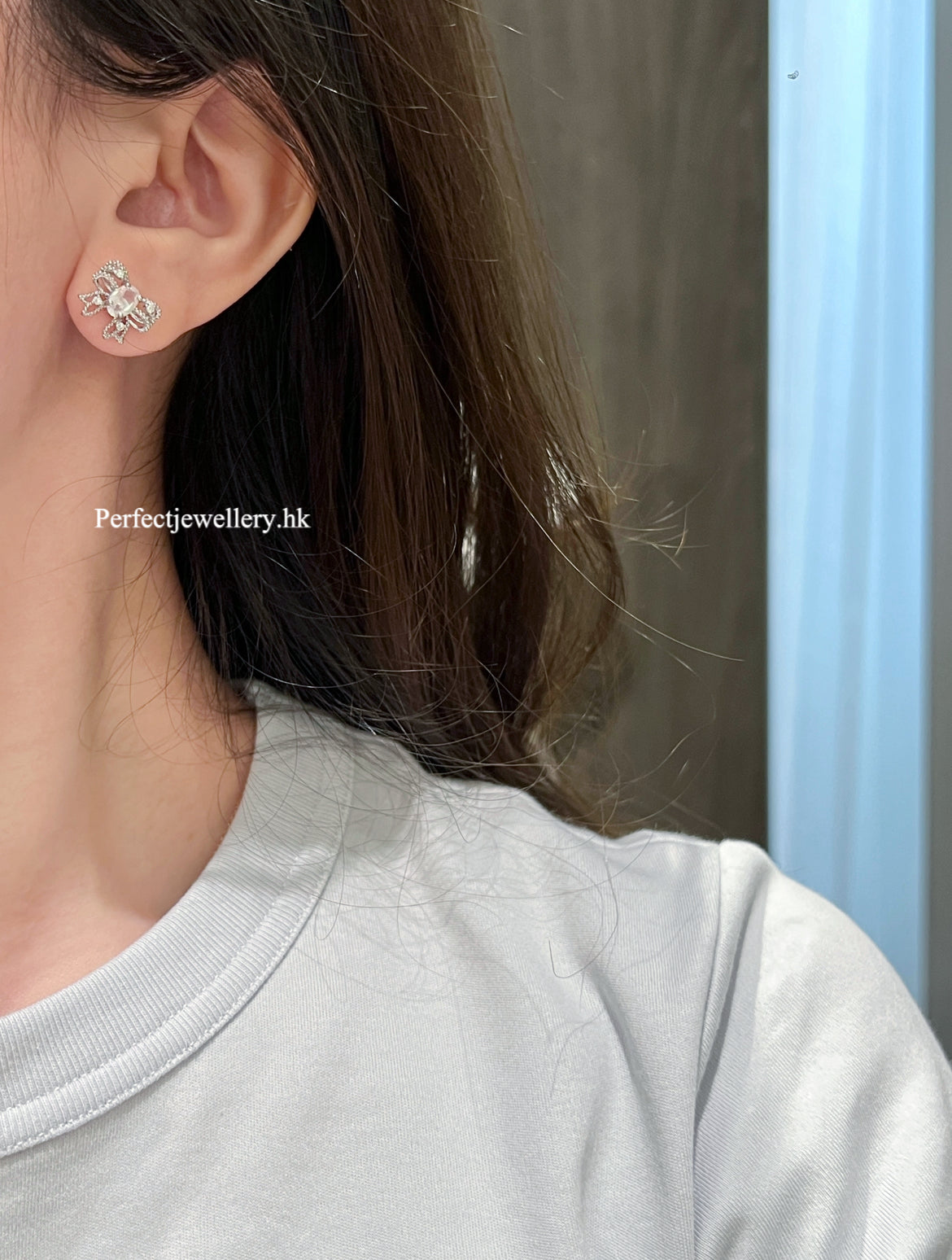 ✨🌸Rose Quartz Ribbon Earrings | 芙蓉石蝴蝶結🎀耳釘✨