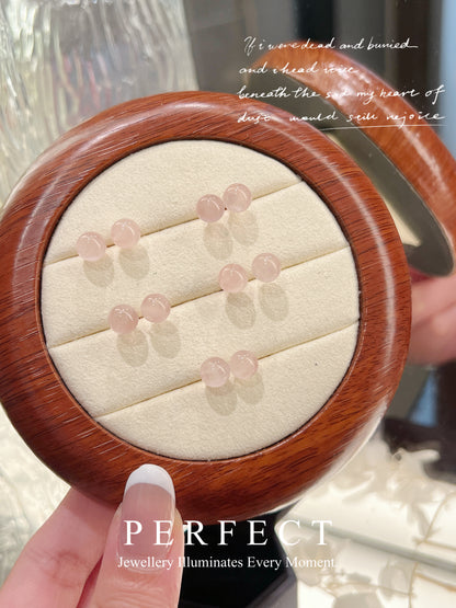 ✨Rose Quartz S925 Earrings | 粉水晶圓珠耳釘✨🩷