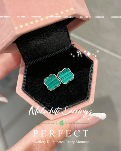 ✨💚Malachite Earrings | 🍀孔雀石四葉草耳釘✨