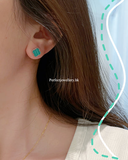 ✨💚Malachite Earrings | 🍀孔雀石四葉草耳釘✨