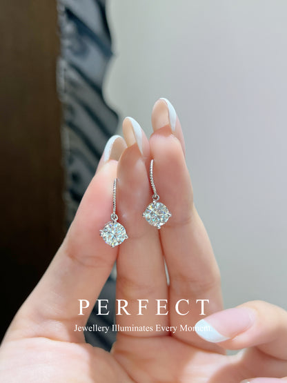 ✨2ct Moissanite Brass Earrings | 莫桑麻花靈動耳勾🪽✨