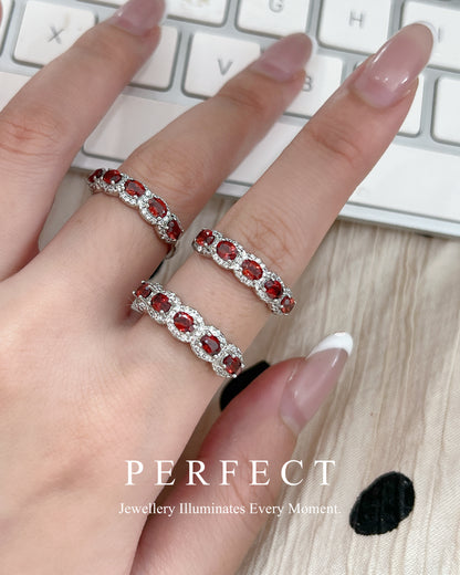 ✨Red Garnet Brass Ring♥️紅石榴排戒✨