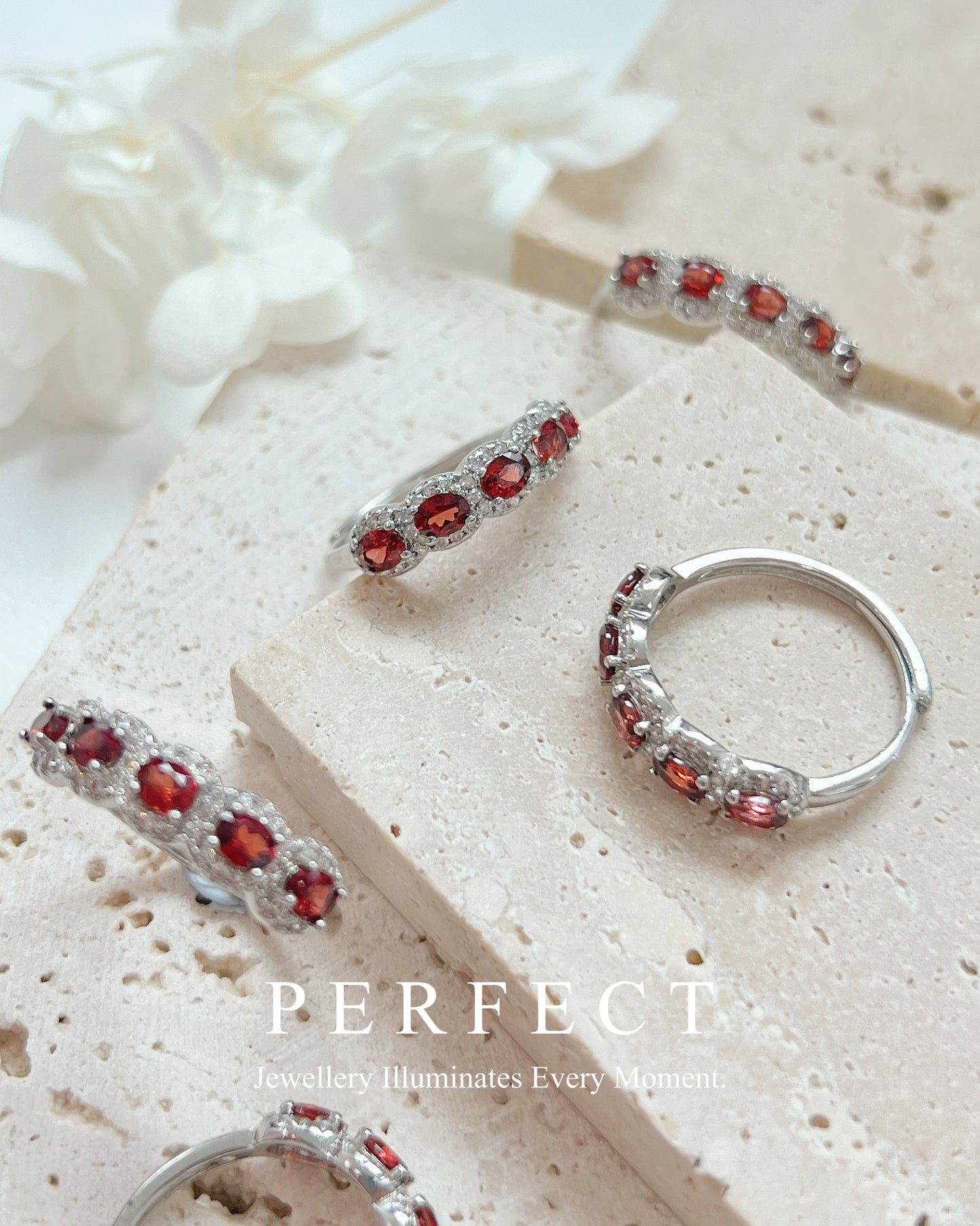 ✨Red Garnet Brass Ring♥️紅石榴排戒✨