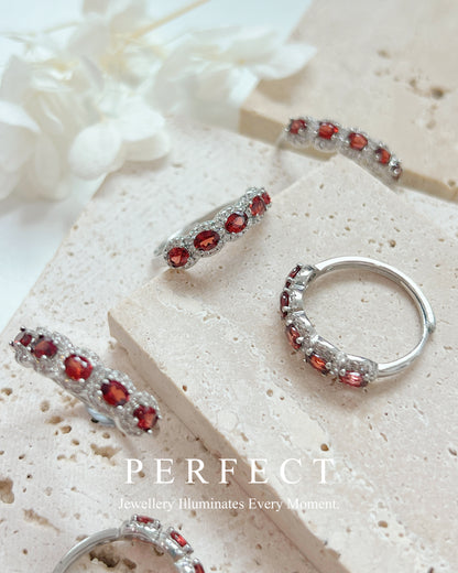 ✨Red Garnet Brass Ring♥️紅石榴排戒✨