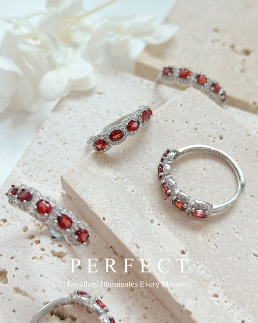 ✨Red Garnet Brass Ring♥️紅石榴排戒✨