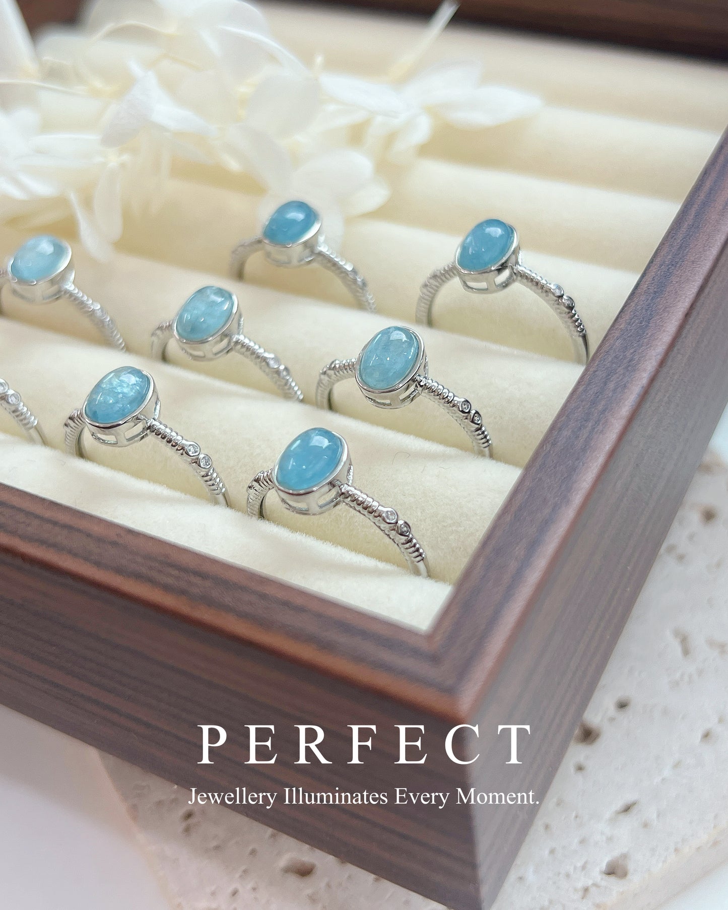 Aquamarine Brass Ring | 海藍寶橢圓戒指
