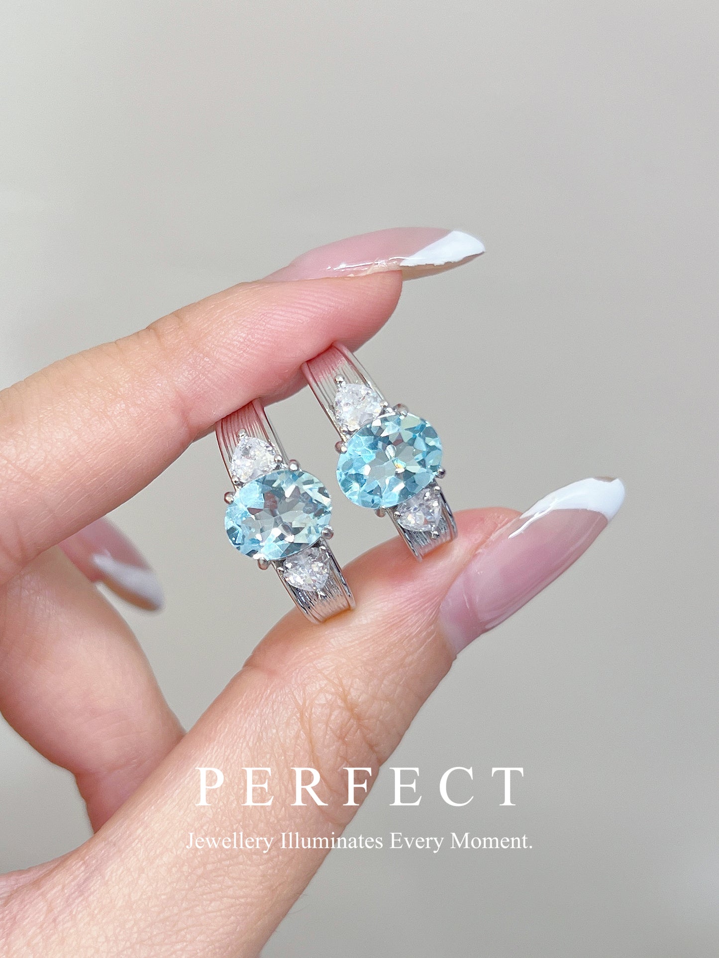 3ct Swiss Blue Topaz Brass Ring | 瑞士藍托帕石三石戒指💙✨