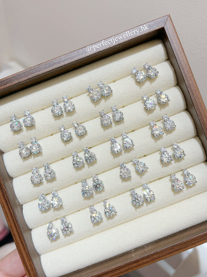 2ct Moissanite Brass Earrings | 2卡莫桑石戴妃耳釘