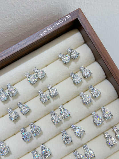 2ct Moissanite Brass Earrings | 2卡莫桑石戴妃耳釘