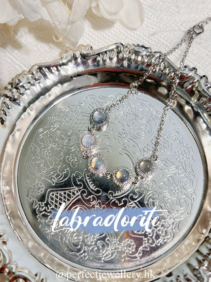 Labradorite Brass Bracelet | 灰月光💙泡泡🫧手鍊