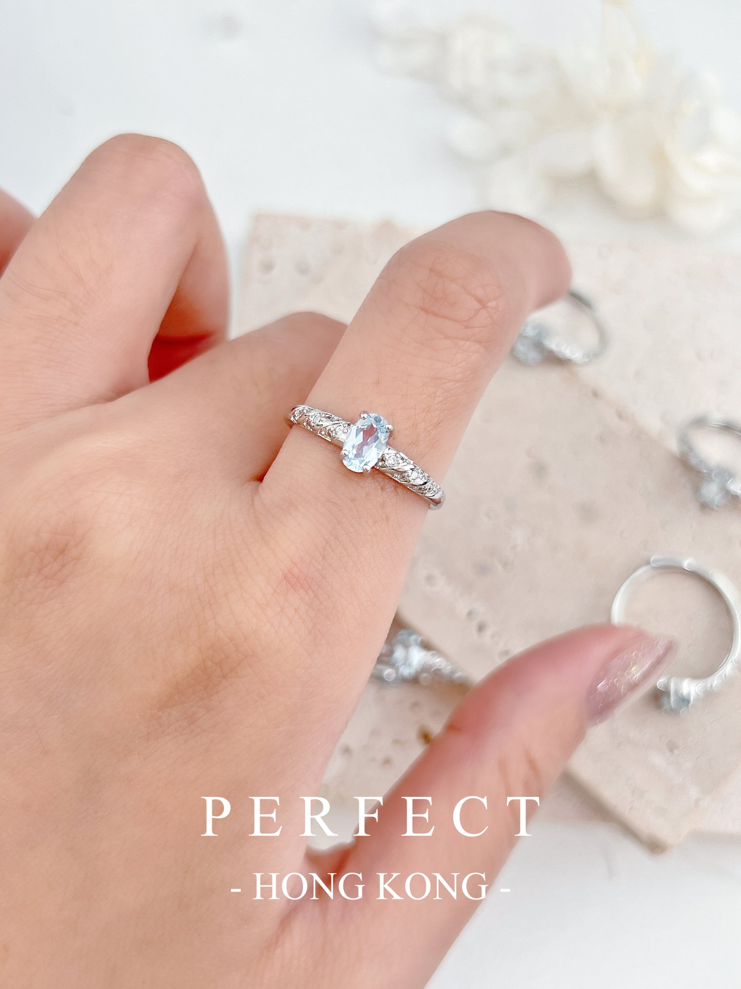 0.7ct Sky Blue Topaz Brass Ring | 天空藍托帕石戒指✨💙