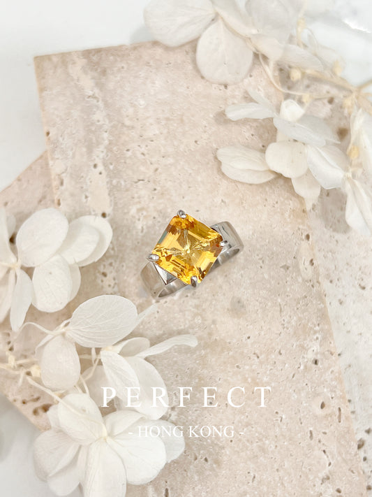 5ct Citrine S925 Ring |黃水晶公主方粗版戒指✨💛