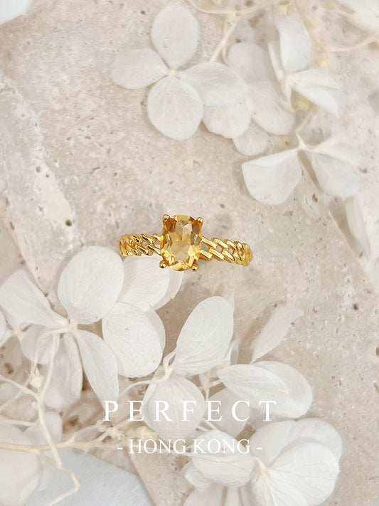 1.5ct Citrine S925 Ring |黃水晶鎖鏈戒指✨💛