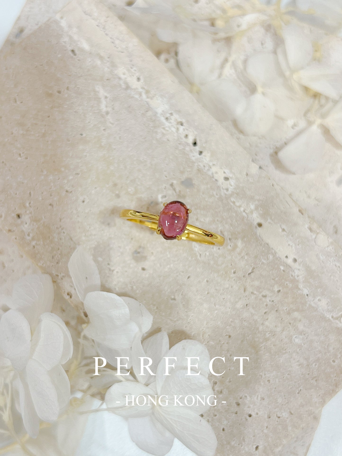 [S925] 1ct Cabochon Tourmaline S925 Ring 💍 軟糖粉碧璽戒指✨