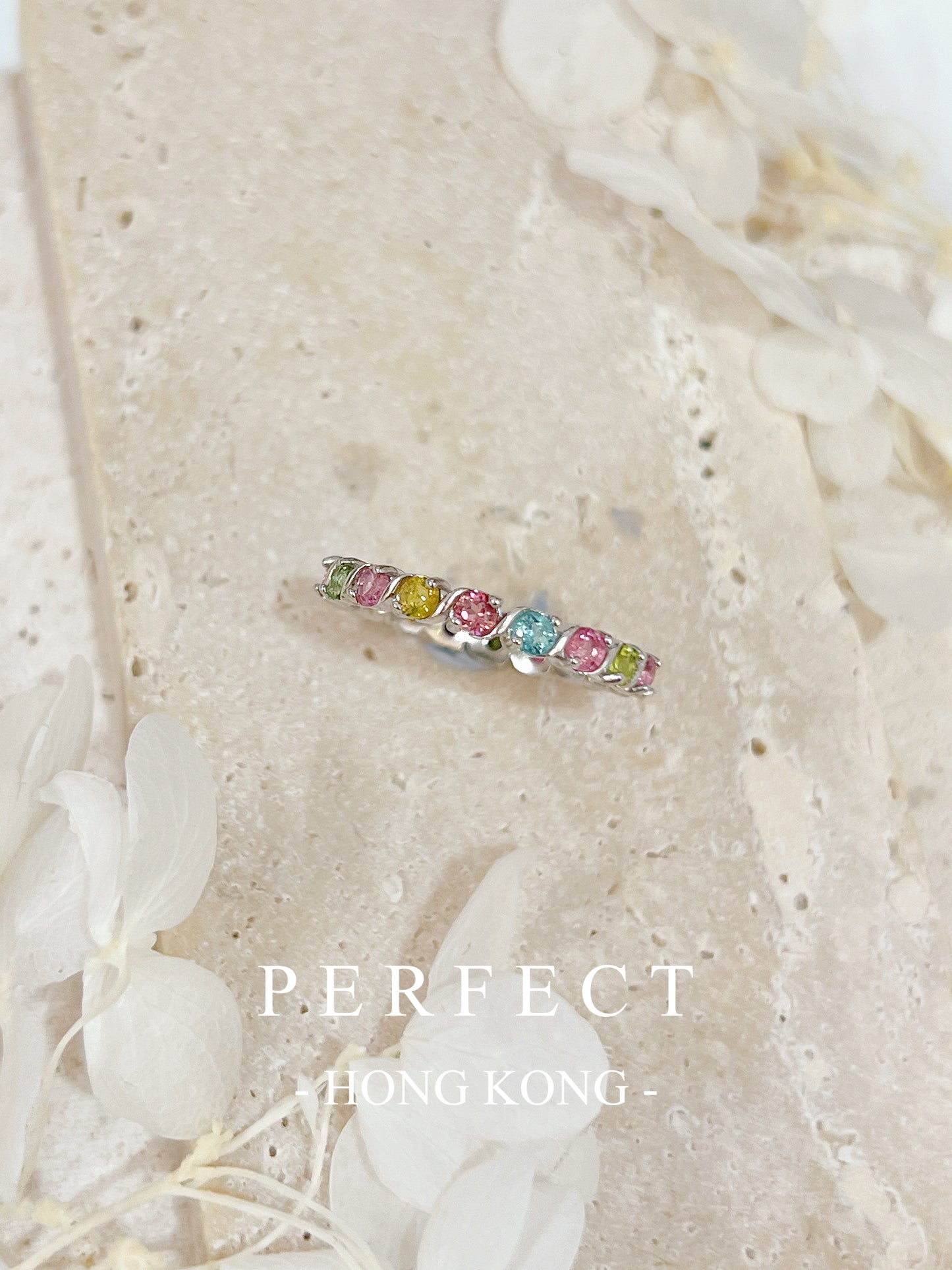 Rainbow Tourmaline S925 RIng | 彩虹碧璽排戒（閉口）✨