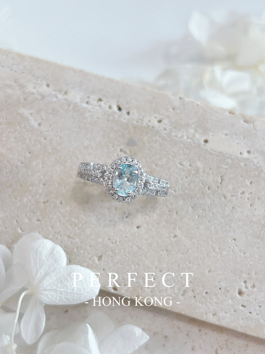0.8ct 🧊Aquamarine S925 Ring | 海藍寶圍鑲戒指🩵✨