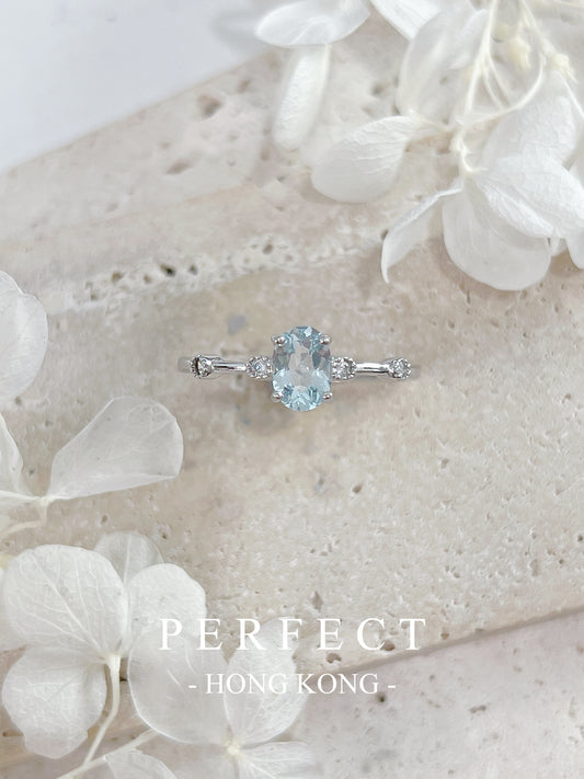 0.8ct 🧊Aquamarine S925 Ring | 海藍寶滿天星戒指🩵✨
