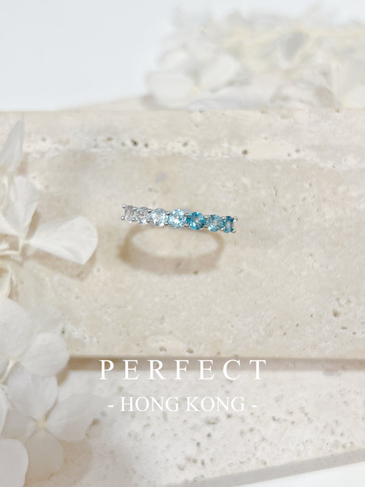 1ct 🧊Topaz S925 Ring | 托帕石漸變排戒🩵✨