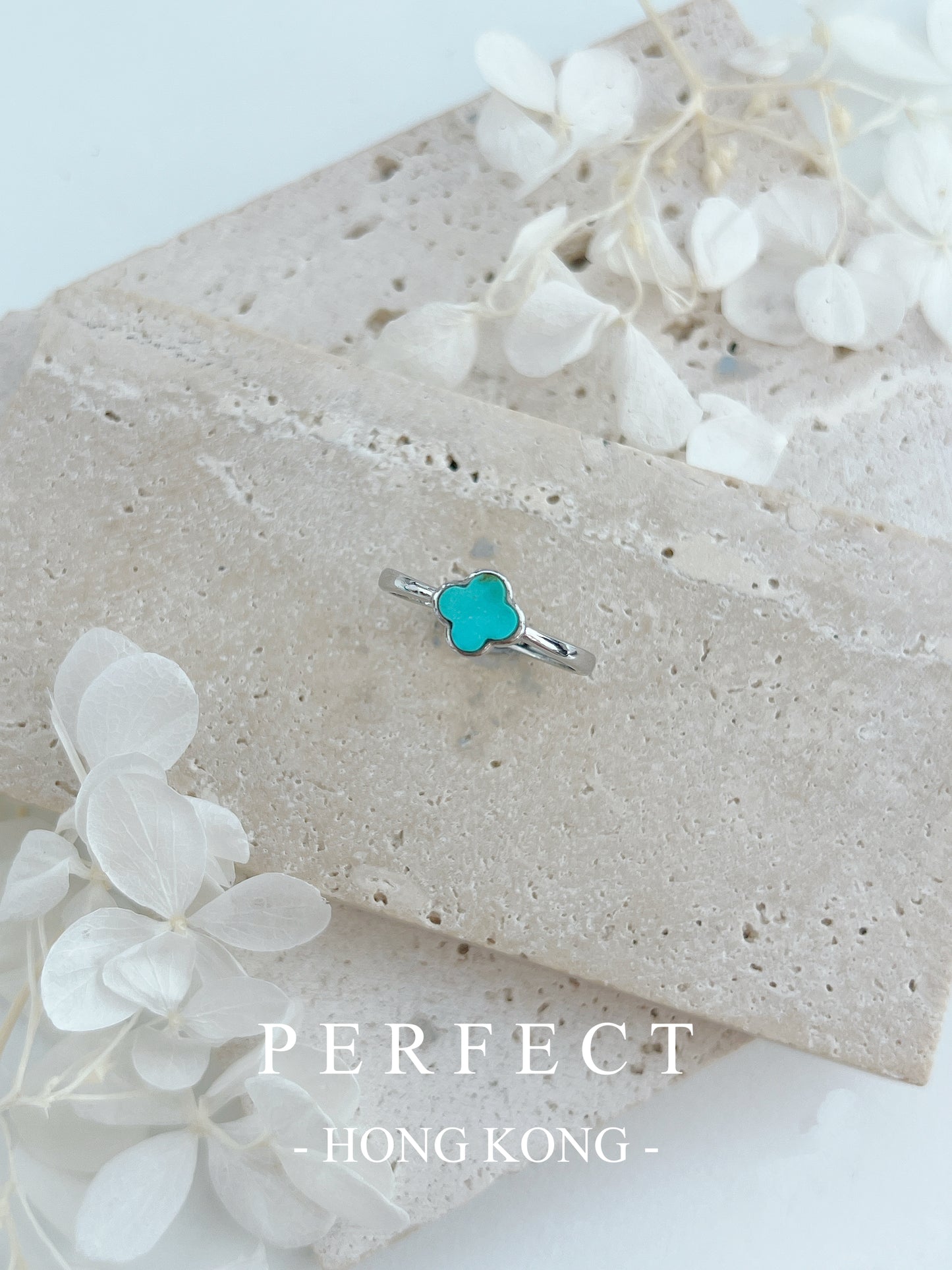 Turquoise Clover S925 Ring | 綠松石四葉草戒指🩵✨