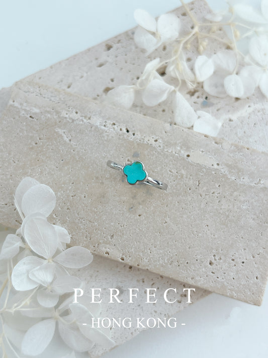 Turquoise Clover S925 Ring | 綠松石四葉草戒指🩵✨