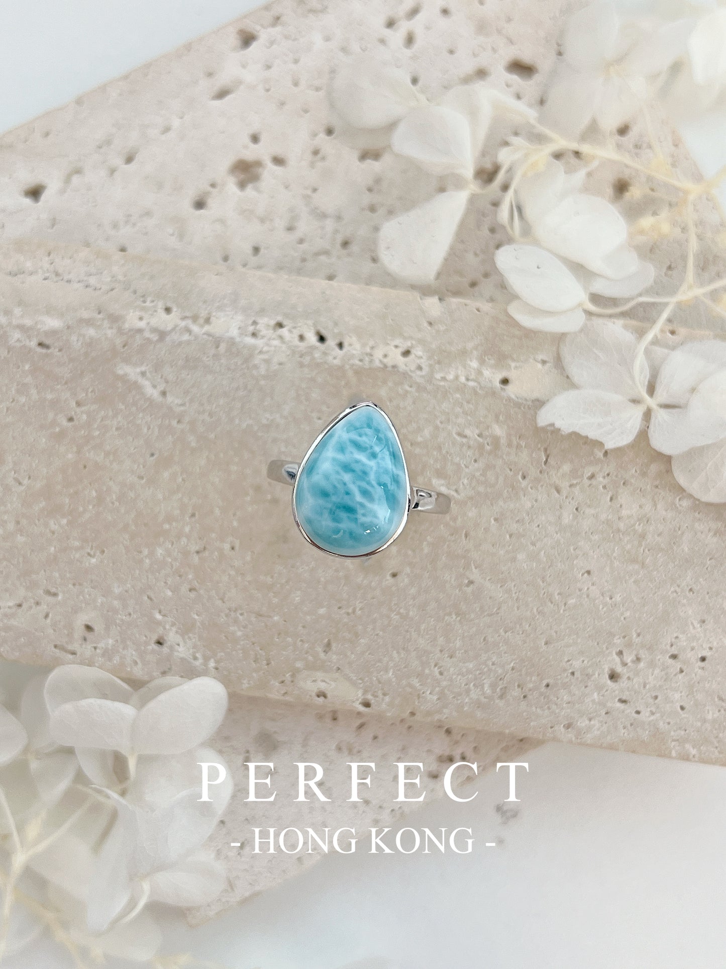 Larimar S925 Ring ｜海紋石水滴戒指✨💙