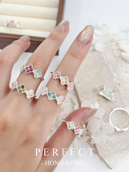 Tourmaline Brass Ring | 糖果碧璽銀白色戒指