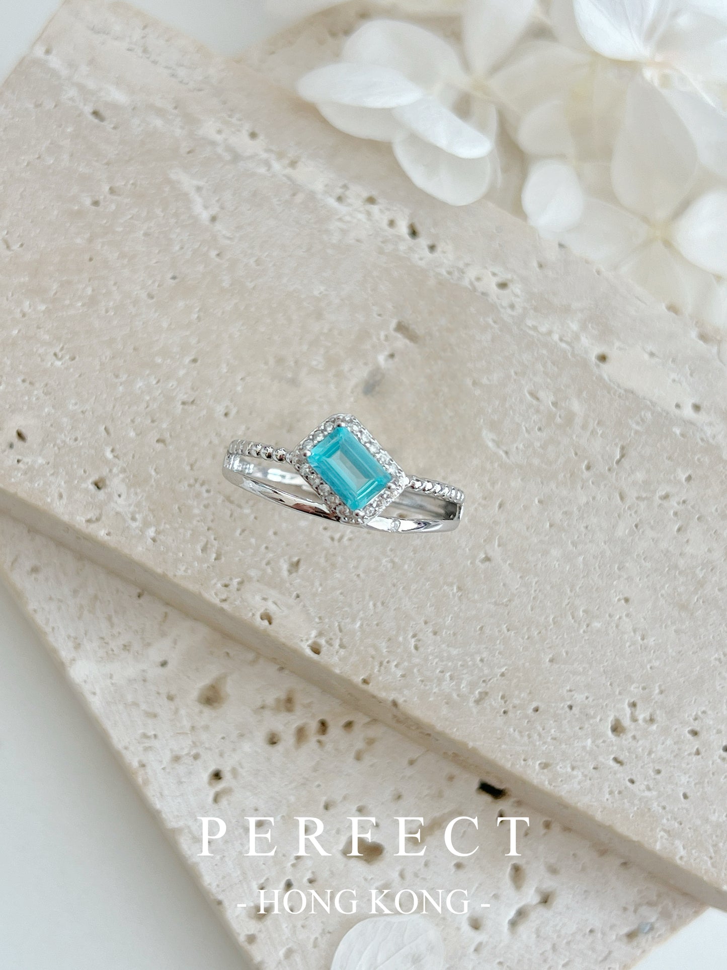 0.8ct Swiss Blue Topaz S925 Ring | 瑞士藍托帕石雙層戒指💙✨