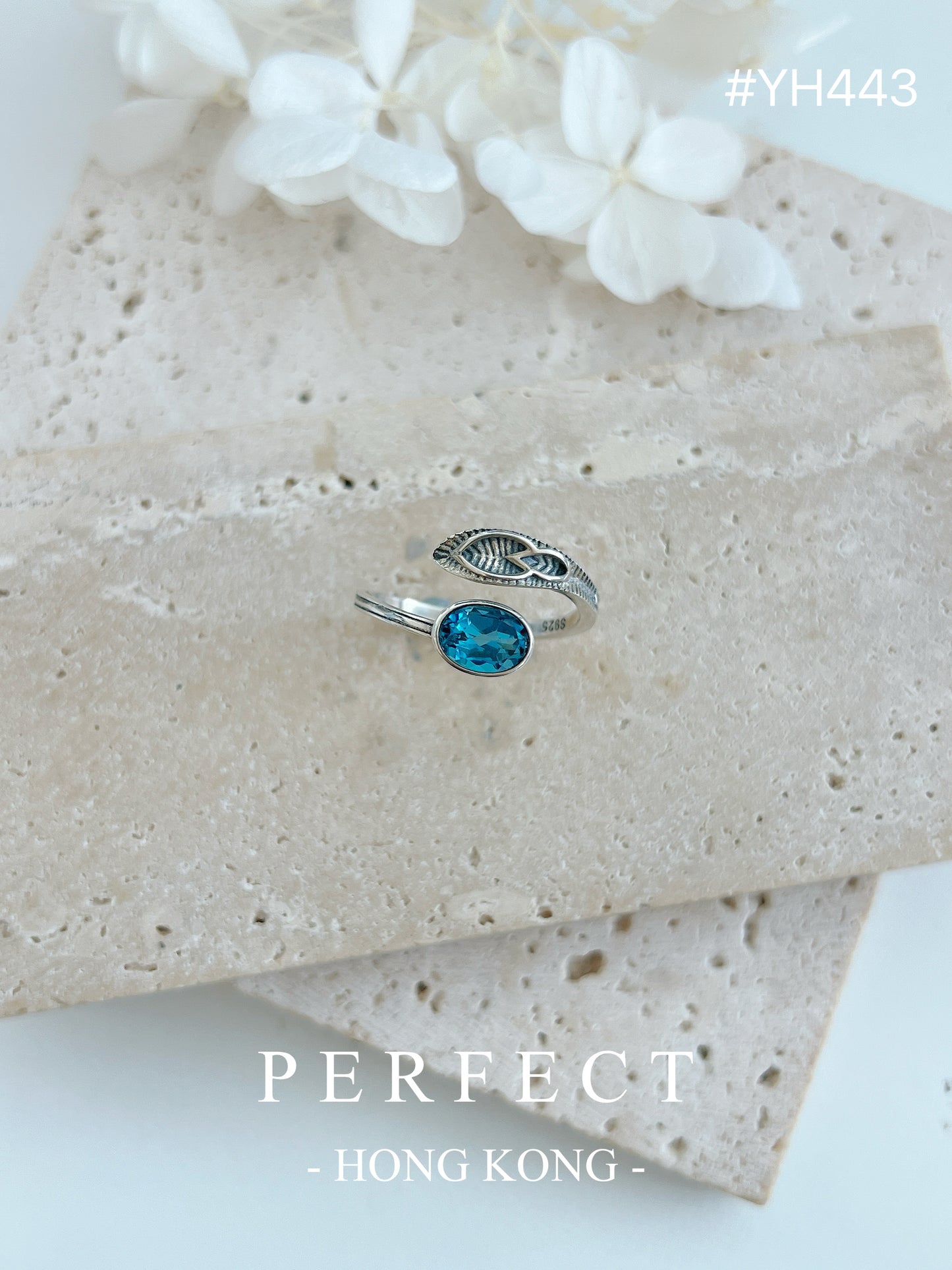 08ct London Blue Topaz S925 Ring | 倫敦藍托帕石復古羽毛戒指💙✨
