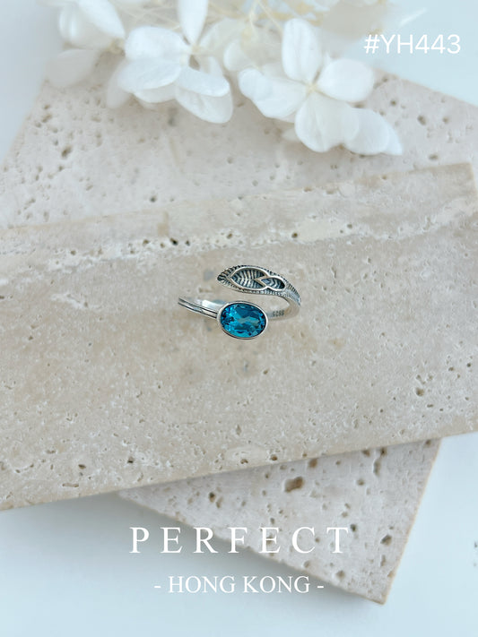 08ct London Blue Topaz S925 Ring | 倫敦藍托帕石復古羽毛戒指💙✨